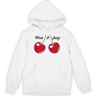 Cherry Top Fresh Juicy Red Cherries Women's Vintage Cherry Hoodie - Thegiftio UK