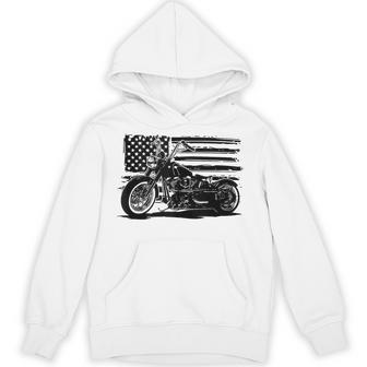 Cool Motorcycle Biker Retro Motorcycle Usa Flag Rider Hoodie | Seseable UK
