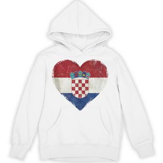 Croatia Hrvatska Flag Zagreb Croatian Jersey Retro Hoodie - Thegiftio UK