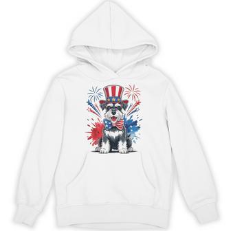 Cute Patriotic Miniature Schnauzer 4Th Of July Celebration Hoodie - Thegiftio UK