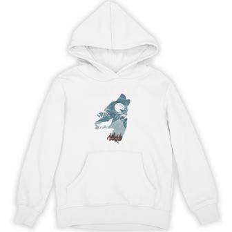 Daddy Wolf Silhouette Howling Fathers Day Dad Wolf Performance Hoodie - Thegiftio UK