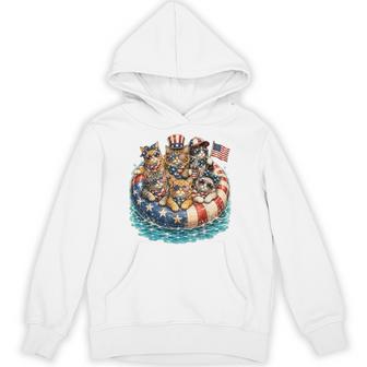 4Th Of July Cats Patriotic Cats Fourth Of July Hoodie | Seseable UK