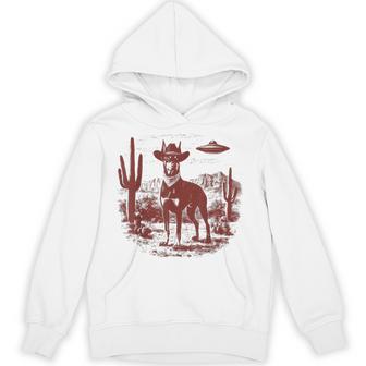 Ufo Western Cowboy Doberman Vintage Hoodie - Thegiftio UK