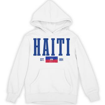 Haiti Est 1804 Haitian Flag Pride Vintage Haiti Comfort Colors Crop Top Hoodie - Thegiftio UK