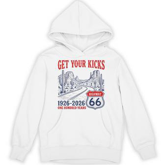 Highway 66 Get Your Kicks Centennial 1926-2026 Road Trip Hoodie - Thegiftio UK