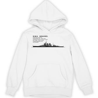 Hms レナウン イギリス巡洋戦艦のシルエットのインフォ グラフィック パーカー - Kawaiitshirt
