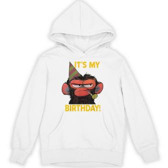 Humor It's My Birthday Grumpy Monkey Meme Hoodie - Thegiftio UK