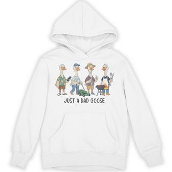 Just A Dad Goose Father's Day Worlds Okayest Dad Daddy Hoodie - Thegiftio UK