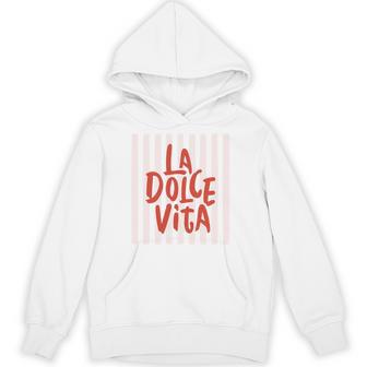 La Dolce Vita Italian Summer Coastal Graphic Comfort Colors Crop Top Hoodie - Thegiftio UK