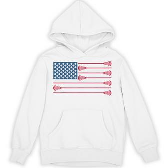 Lacrosse American Flag Cool Lacrosse Family Patriotic Lax Hoodie - Thegiftio UK
