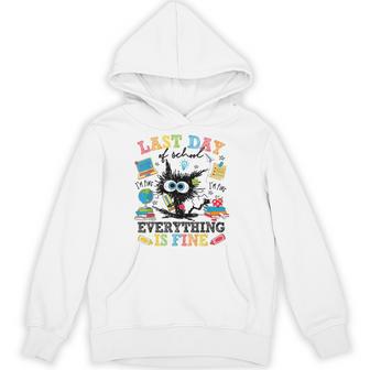 Last Day Of School Cat Everything Is Fine Gratduation Hoodie - Thegiftio UK