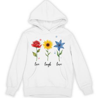 Live Laugh Love Flowers Hoodie - Thegiftio UK