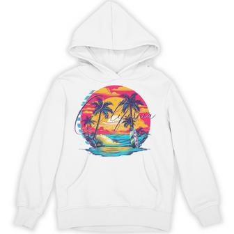 Los Angeles California、サーフィンサーフボードレトロ パーカー - Kawaiitshirt