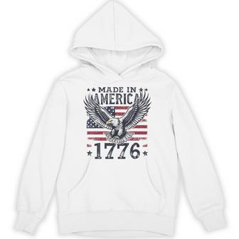 Made In America 1776 Patriotic Eagle Us Flag Vintage Hoodie - Thegiftio UK