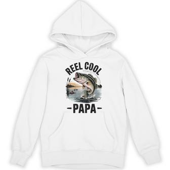 Men's Fishing Dad Reel Cool Papa Bass Fish Fisherman Hoodie - Thegiftio UK