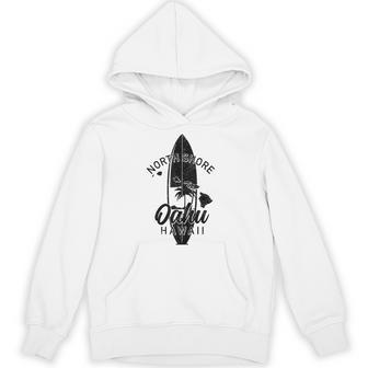 North Shore Oahu Hawaii Surf Board Surfing Surfer Hawaiian Hoodie - Thegiftio UK