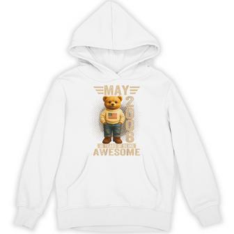 On Back 18歳 2008年5月 テディベア 18歳の誕生日 パーカー - Kawaiitshirt
