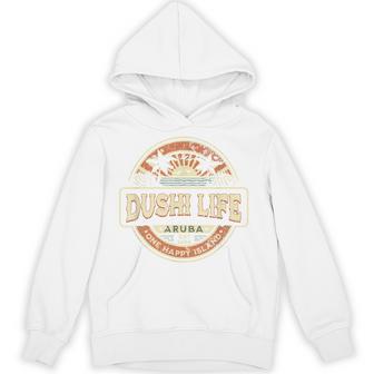 One Happy Island Aruba Cool Text Dushi Bida Vintage Hoodie - Thegiftio UK