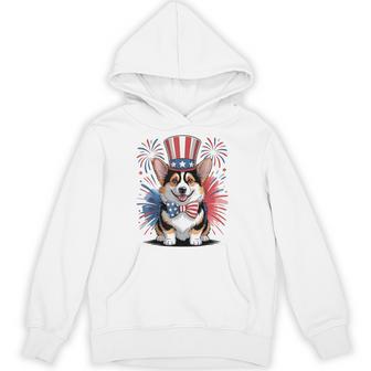 Patriotic Pembroke Welsh Corgi Dog 4Th Of July Celebration Hoodie - Thegiftio UK