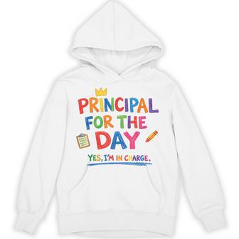 Principal For The-Day Kindergarten Elementary School Kids Hoodie - Monsterry