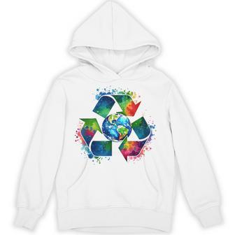 Recycle Symbol With Earth Supporting Earth Day Every Day Hoodie - Thegiftio