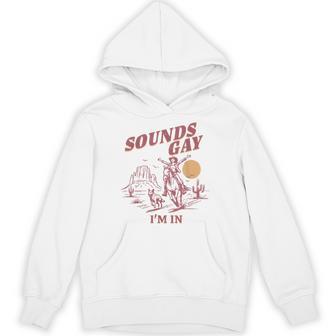 Retro Vintage Sounds Gay Im In Cowgirl Rodeo Lgbt Hoodie - Thegiftio UK