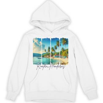 Roatan Honduras Travel Trip Brushstroke Meet Me In Roatan Hoodie - Thegiftio UK