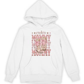 Rodeo Mommy Pink Boots Coquette Cow-Girl Birthday Party Hoodie - Thegiftio UK