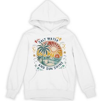 Salt Water And Sun Shine Vintage Retro Tropical Beach Hoodie - Thegiftio UK