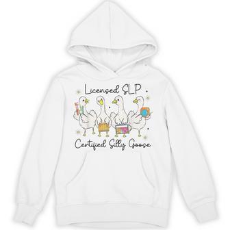 Slp Silly Goose Speech Therapy Speech Pathologist Hoodie - Thegiftio UK