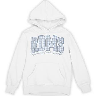Sonographer Rdms Blue Gingham Ultrasound Tech Sono Tech Hoodie - Monsterry