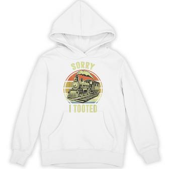 Sorry I Tooted Train Toddler Railroad Locomotive Hoodie - Thegiftio UK