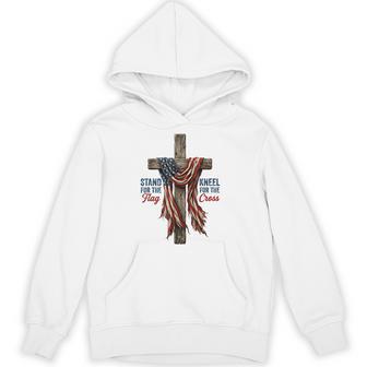 Stand For Flag Kneel For Cross Patriotic Faith 4Th Of July Hoodie - Thegiftio UK