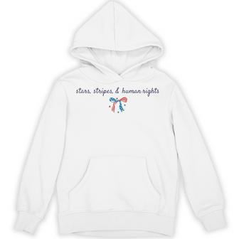 Stars And Stripes And Human Rights 4Th Of July Bow Coquette Hoodie - Thegiftio UK
