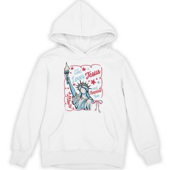 Statue Of Liberty She Loves Jesus And America Too Hoodie - Thegiftio UK