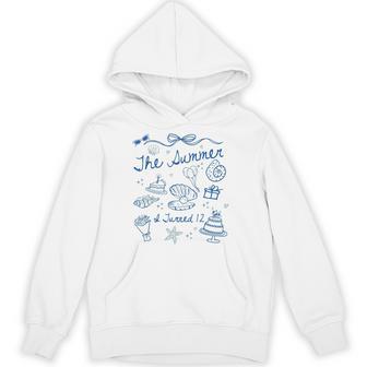 Summer I Turned 12 Cute Coastal Bow Seashell 12Th Birthday Hoodie - Thegiftio UK