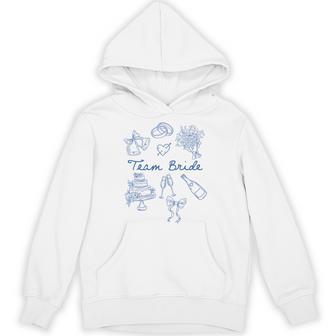 Team Bride Bridesmaid Bow Bridal Party Wedding Bachelorette Hoodie | Mazezy