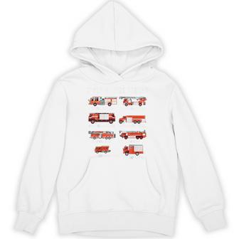 Toddler Boy Types Of Firetruck Firefighter Baby Dad Fireman Hoodie - Thegiftio UK