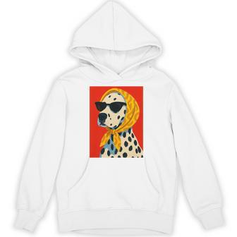 Trendy Dalmatian Dog In Shades & Scarf Bold Artistic Style Tri-Blend Hoodie - Thegiftio