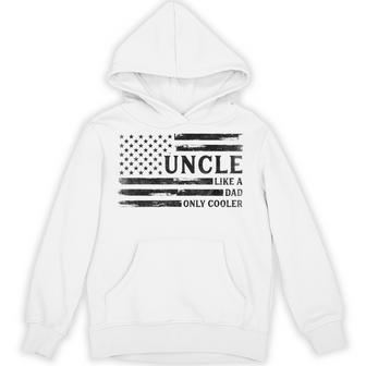 Uncle Like A Dad Only Cooler Father's Day Black Usa Flag Hoodie | Seseable UK