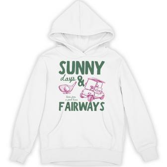 Vintage Sunny Days And Fairways Golf Lovers Graphic Hoodie - Thegiftio UK