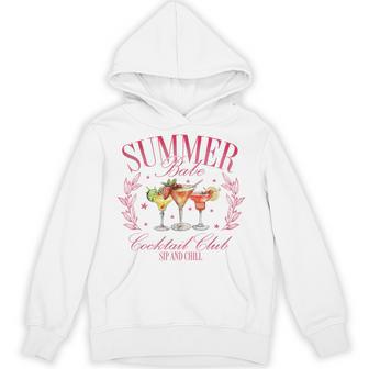 Vintage Retro Summer Babe Cocktail Club Drinking Lovers Hoodie - Thegiftio UK