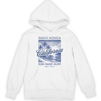 Vintage Santa Monica California Beach Sun Sand Surf Sunset Hoodie - Thegiftio UK