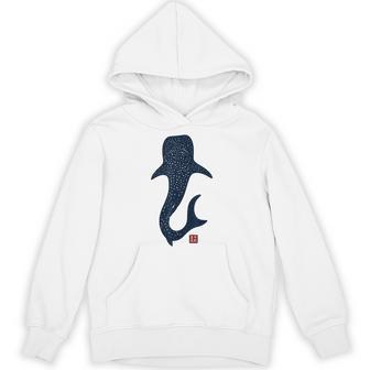 Whale Shark With Traditional Japanese Kanji Seal Hoodie - Thegiftio UK