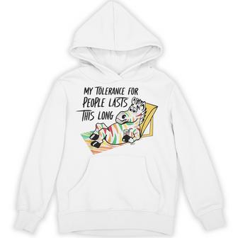 Zebra My Tolerance For People Lasts This Long Hoodie - Thegiftio UK