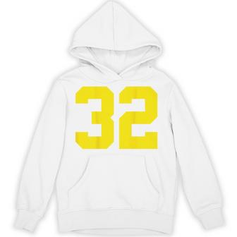イエローナンバー32 背面 スポーツチーム ジャージ番号 パーカー - Kawaiitshirt