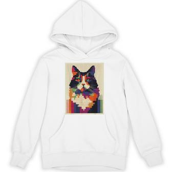 カラフル メインクーン 猫 芸術的 猫 動物 幾何学 アート パーカー - Kawaiitshirt