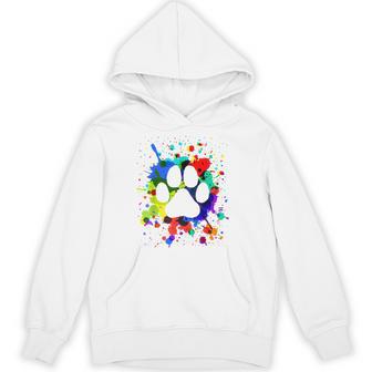 カラフルペイント スプラッター 肉球プリント 猫 犬 パーカー - Kawaiitshirt