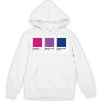 カラーパレット バイセクシャルプライド バイセクシャルフラッグ バイセクシャルカラー Cu パーカー - Kawaiitshirt