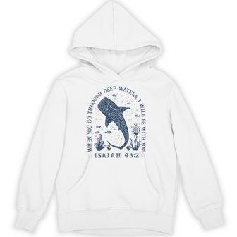 ジンベイザメ イザヤ 43 2 オーシャン 聖書 詩 アート 背面 パーカー - Kawaiitshirt